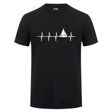 Load image into Gallery viewer, Sail Heartbeat T-shirt Father's Day Gift Funny Birthday Present For Dad Husband Boyfriend Men Short Sleeve O Neck Cotton T Shirt