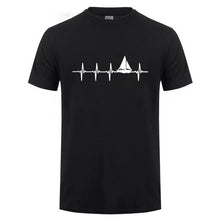 Load image into Gallery viewer, Sail Heartbeat T-shirt Father's Day Gift Funny Birthday Present For Dad Husband Boyfriend Men Short Sleeve O Neck Cotton T Shirt
