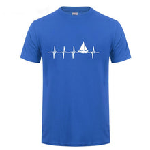 Load image into Gallery viewer, Sail Heartbeat T-shirt Father's Day Gift Funny Birthday Present For Dad Husband Boyfriend Men Short Sleeve O Neck Cotton T Shirt
