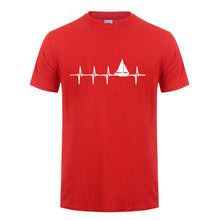 Load image into Gallery viewer, Sail Heartbeat T-shirt Father's Day Gift Funny Birthday Present For Dad Husband Boyfriend Men Short Sleeve O Neck Cotton T Shirt