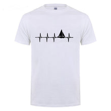 Load image into Gallery viewer, Sail Heartbeat T-shirt Father's Day Gift Funny Birthday Present For Dad Husband Boyfriend Men Short Sleeve O Neck Cotton T Shirt