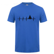 Load image into Gallery viewer, Sail Heartbeat T-shirt Father's Day Gift Funny Birthday Present For Dad Husband Boyfriend Men Short Sleeve O Neck Cotton T Shirt
