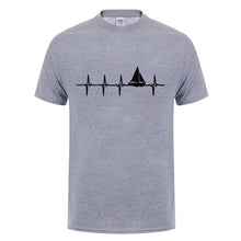 Load image into Gallery viewer, Sail Heartbeat T-shirt Father's Day Gift Funny Birthday Present For Dad Husband Boyfriend Men Short Sleeve O Neck Cotton T Shirt
